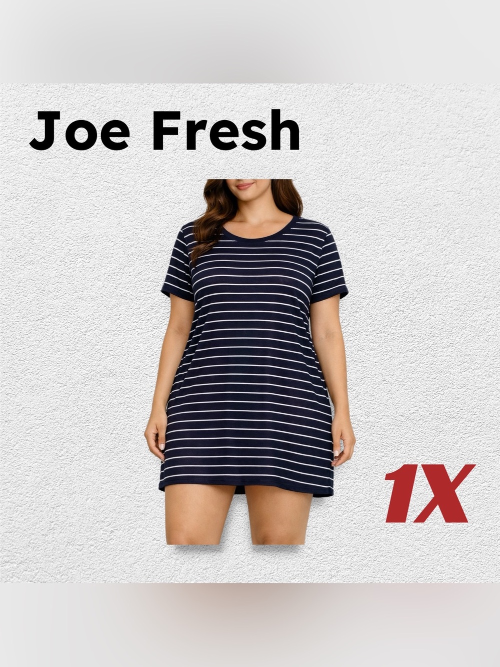 ⬇️🇨🇦👍GUC JOE FRESH |1X| Casual Mini nautical breton T-Shirt striped dress *